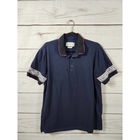 Inimigo Men's Blue‎ Cotton Short Sleeve Button Front Collar Polo Shirts Size XXL - Picture 1 of 7